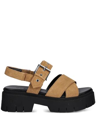HUGO BOSS buckle-strap suede sandals - women - Polyester/Polyester/Thermoplastic Elastomers (TPE)/Polyurethane/Calf Suede/Polyurethane - 41 - 280