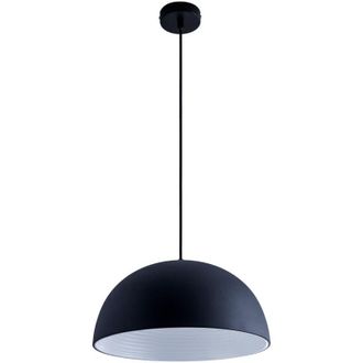 Paco Home Sospensione Plafone Sala Pranzo Lampada Cucina Sospesa Cavo Tessuto 1,5m Ø40,5cm Senza illuminante, Bianco-nero - Paco Home