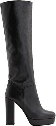 8 by YOOX LEATHER PLATFORM TALL BOOTS