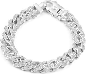 Pompeii3 Mens 14k Gold (80gram) or Platinum (135gram) 12.5mm Diamond Cuban Bracelet 8.5