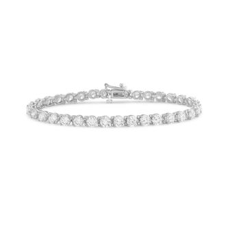 Diana M. Jewels 14kt white gold 6cts round lab grown diamond 3-prong tennis bracelet