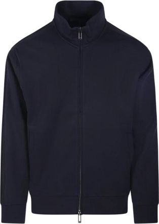 Emporio Armani Navy Rits Hoodie Stijlvol Ontwerp - Heren - Vesten met rits - Blauw - XL - Katoen - Hoodies & sweatvesten