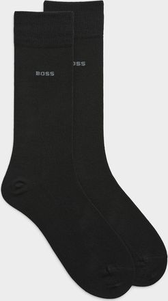 BOSS Mens Fine cotton solid dress sock