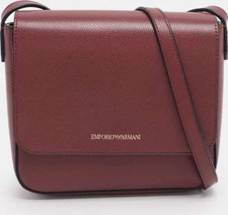 Emporio Armani Red Faux Leather Crossbody Bag