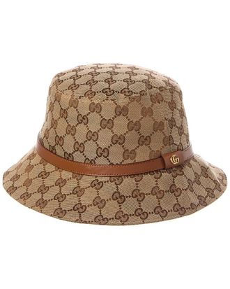 Gucci Gg Canvas & Leather Bucket Hat
