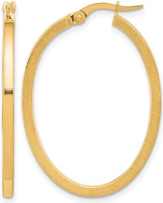 Diamond2Deal 10K Yellow Gold Oval Shape Hoop Earrings