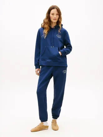 Tommy Hilfiger Womens Monotype Heathered Sweatpant - Preppy Navy - XXL