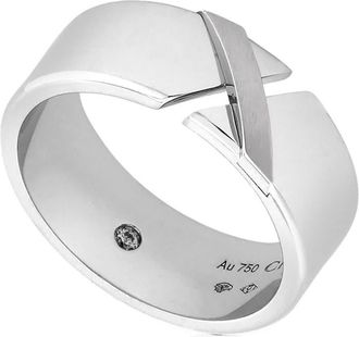 Chaumet Liens 18k White Gold Diamond Wedding Band Ring, Size 58