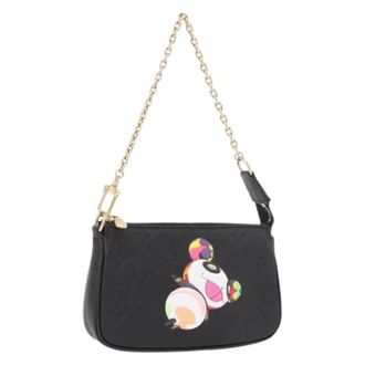 Louis Vuitton Pre-owned Mini Accessory Pouch - Dames - Pre-owned - Zwart - Maat: ONE Size Leer