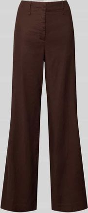 Stefanel Straight Fit Leinenhose mit Viskose-Anteil in Hazel, Gr&ouml;&szlig;e 34