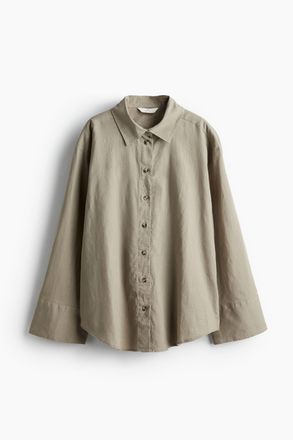 H&M Bluse aus Leinenmix - Greige