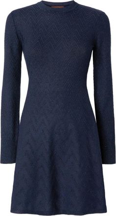 Missoni Abito corto con motivo a zigzag - Blu