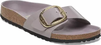 Birkenstock Womens Madrid Hammered Big Buckle Sandal In High Shine Faded Purple