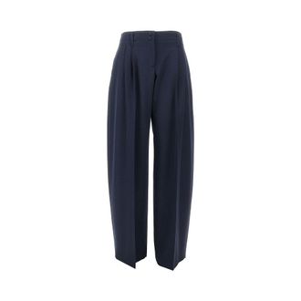Alexander McQueen Wide leg wool pants with darts Woman 42