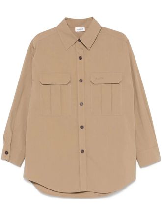 P.A.R.O.S.H. logo-embroidered shirt - women - Polyamide/Cotton - M - Green