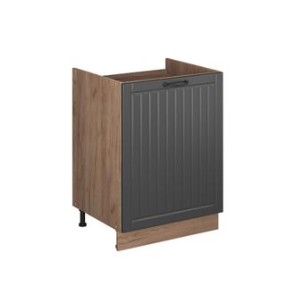 Vicco Mueble Bajo Para Fregadero Fame-line, Gris Oscuro/roble Dorado, 60 Cm, Vicco