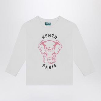 Kenzo White Cotton T Shirt With Logo