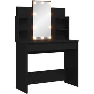 vidaXL Tocador Con Luces Led Negro 96x40x142 Cm Vidaxl