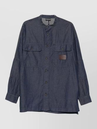 Emporio Armani denim shirt long sleeves chest pockets cuffs