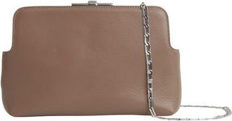 Reiss Bethany Leather Frame Clutch in Neutral at Nordstrom