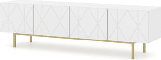 AC-D&eacute;co Meuble Tv Kairo 180 Cm 4d Fraisage Blanc Mat