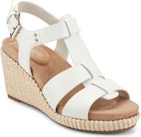 Rockport Belle Wedge Sandal in Cream Leather at Nordstrom Rack, Size 8.5