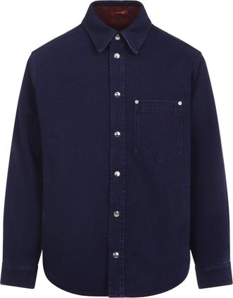 Gucci Shirts - Heren - Spijkeroverhemden - Blauw - L - Overhemden