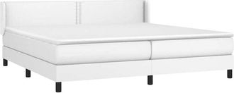 vidaXL Vidaxl - Cama Box Spring Con Colch&oacute;n Cuero Sint&eacute;tico Blanco 200x200 Cm