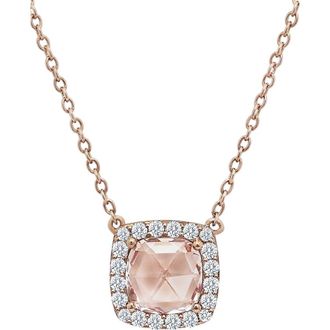 Lafonn Simulated Diamond Pendant Necklace in Pink /Rose Gold at Nordstrom Rack, Size 18 In