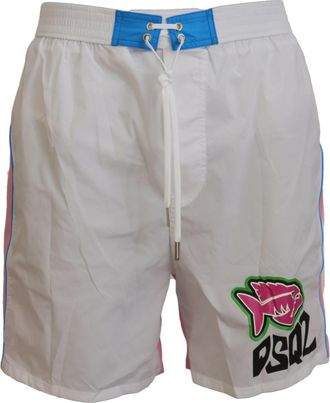 Dsquared2 Dsquared&sup2; pink Logo Print Men Beachwear Shorts Mens Swimwear