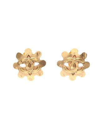Chanel Plated Coco Mark Earrings (Authentic Pre-Loved)