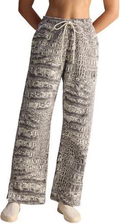 adidas Loose Printed Sweatpants in Almond Milk-Smc/Charcoal at Nordstrom Rack, Size X-Small