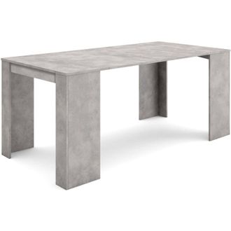 Skraut Home Consolle allungabile, Tavolo consolle allungabile, 180, Per 8 persone, Tavolo da pranzo, Stile moderno, Grigio Cemento - Skraut Home