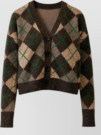 Max Mara argyle cropped cardigan