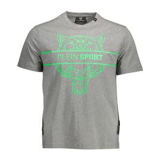 Plein Sport Training T-Shirts, male, Gray, Size: XL Tips112 T-shirt