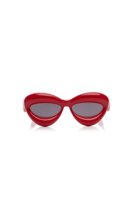 Loewe Inflated Cat-Eye Acetate Sunglasses - Red - OS - Moda Operandi