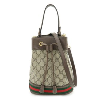 Gucci Ophidia Bucket Gg Coated Canvas Beige Canvas Handbag (Pre-Owned)