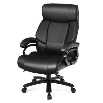 Costway Costway Big &Tall Office Chair Swivel Padded Executive Chair Ergonomic Computer Desk Chair Adjustable Height in Black