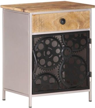 vidaXL Bedside Cabinet 40x30x50 cm Rough Mango Wood Vidaxl