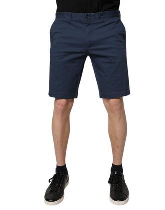 Dolce & Gabbana Blue Cotton Mid Waist Men Bermuda Shorts Elastane