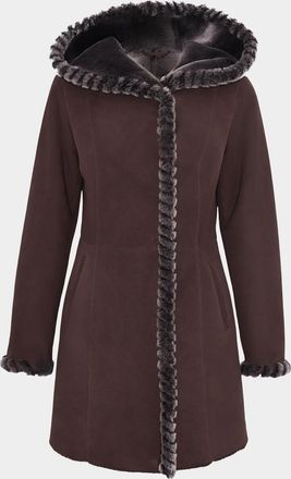 Gorski Hooded Merino Shearling Parka with Whipstitch