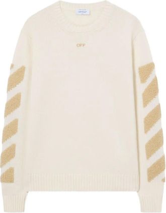 Off-white Diag Fuzzy Crew Neck Sweater