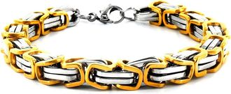 Crucible Jewelry Crucible Los Angeles Stainless Steel Polished Byzantine Chain Link Bracelet