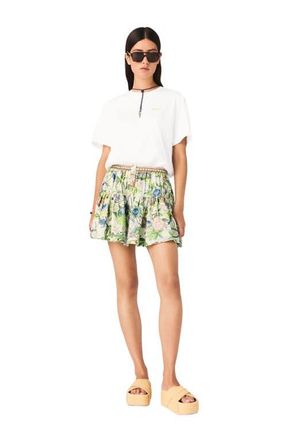 Maje Printed ruffled skirt in Postcard Print at Nordstrom, Size 38 Eu