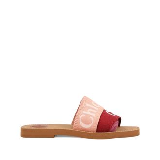 Chlo&eacute; Sliders, female, Pink, Size: 8 US Open Toe Low Block Heel Sandals