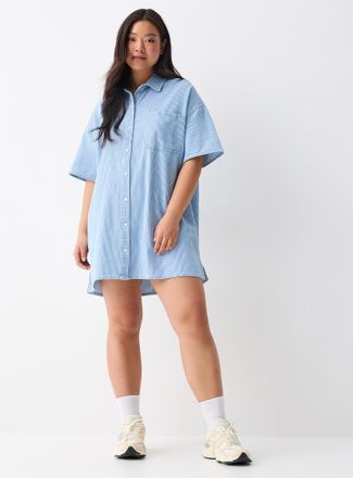 Twik Womens Short-sleeve denim shirtdress