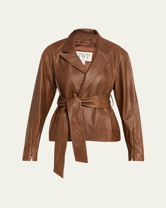 TWP Andie Leather Wrap Jacket