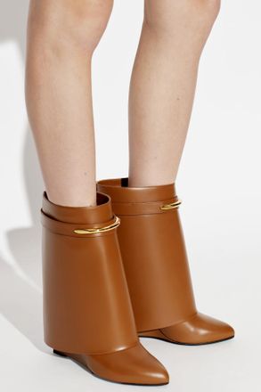 Givenchy Wedge Heel Ankle Boots Shark, Womens, Brown