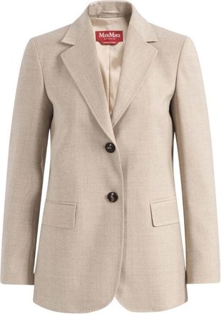Max Mara Jassen, Dames, Beige, 2Xs, Wol, Edito Blazer