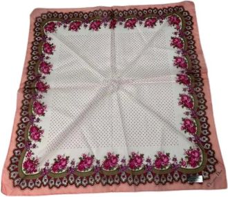 Dior Pre-owned Scarves, female, Multicolor, Size: ONE SIZE Pre-owned Vintage Silk Scarf